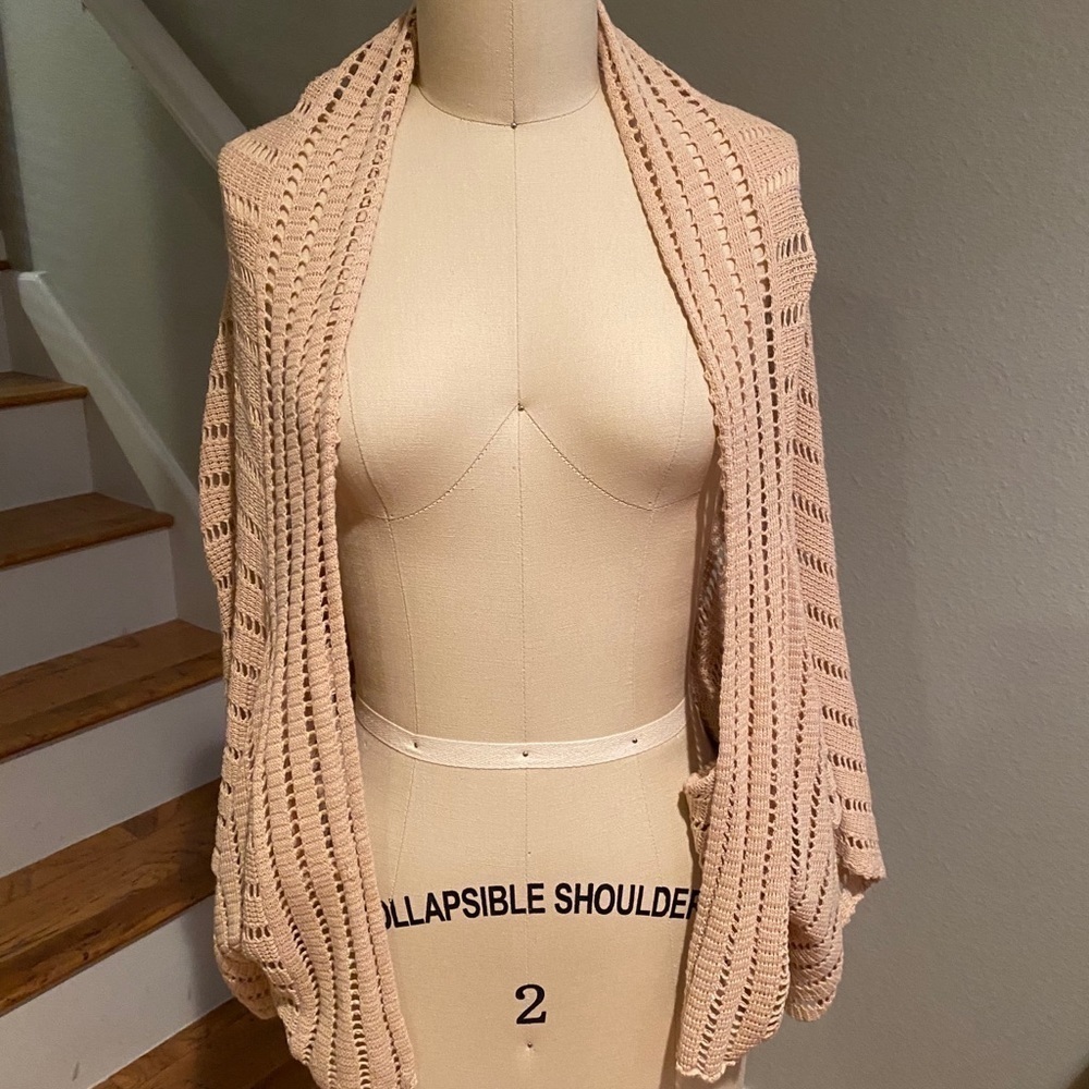 Anthropologie Sparrow Hammock Cardi Shrug. Beige - Picture 3 of 7